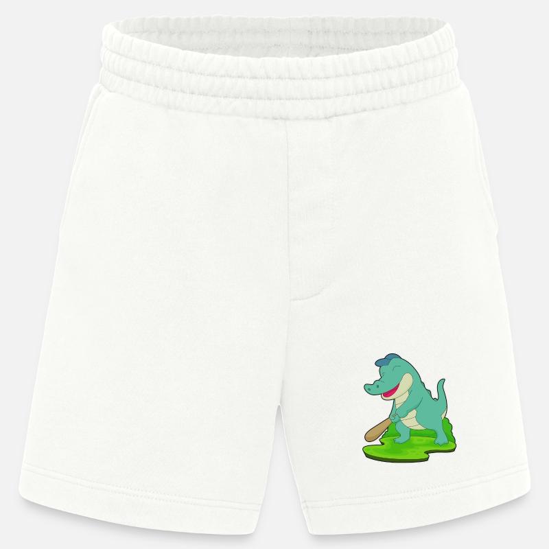 Bâton de baseball Crocodile - Short bio épais fabriqué en UE - OFF WHITE
