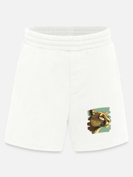Lion from mountain Retro - Heavyweight Shorts - made by SPREAD  - OFF WHITE