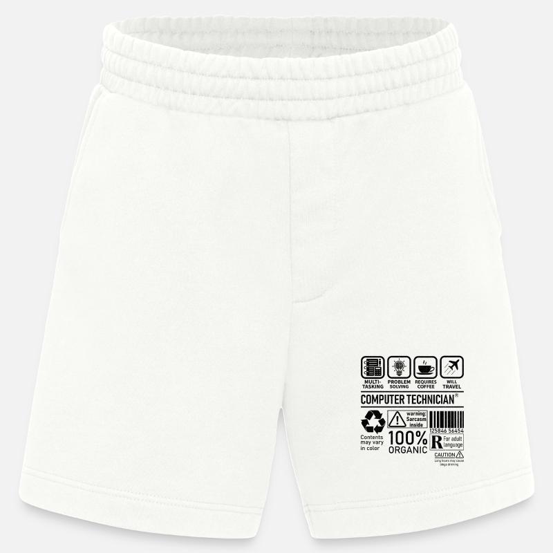 Computer Technician multi tasking problem solving - Heavyweight Shorts - made by SPREAD  - OFF WHITE