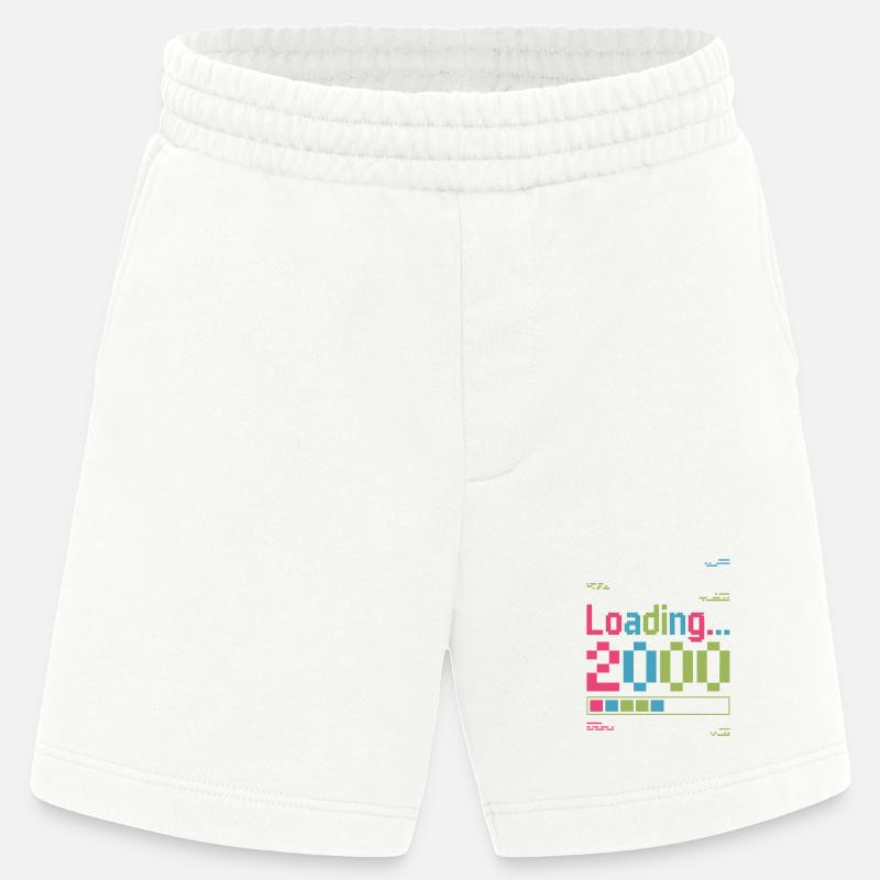 Pixel Retro Design Loading 2000 - Heavyweight Shorts - made by SPREAD  - OFF WHITE