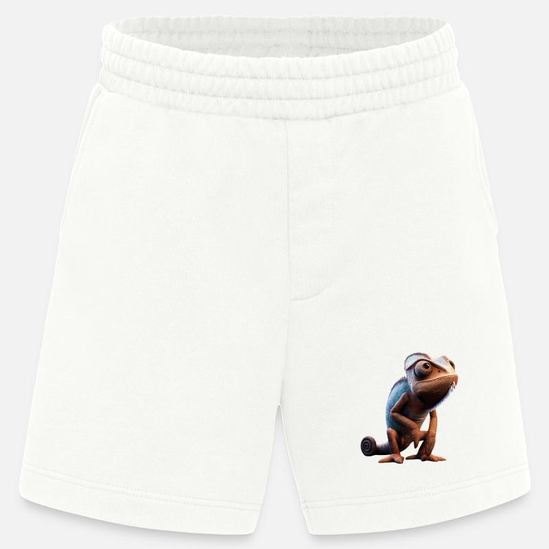 Chamäleon Echse Reptil Chameleon Leguan Eidechse - Heavyweight Shorts - made by SPREAD  - OFF WHITE