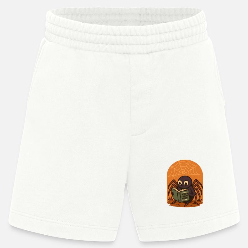 Spider reader insect design with sunset - Heavyweight Shorts - made by SPREAD  - OFF WHITE