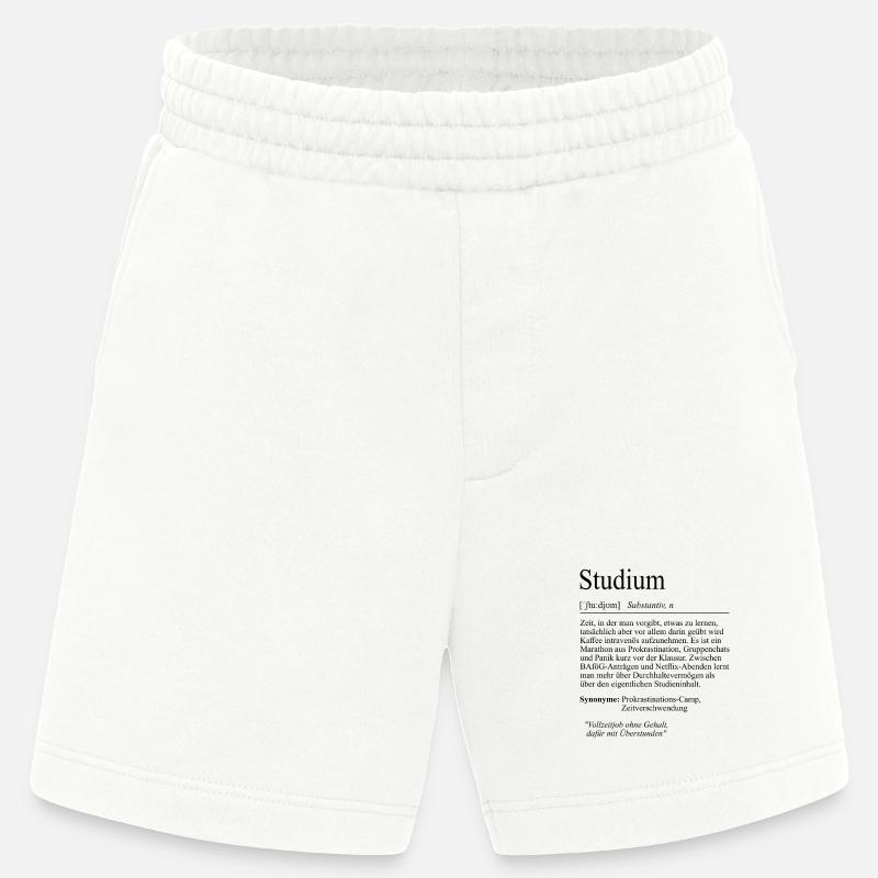 Unispruch "Studium" Student Geschenk, Studenten - Heavyweight Shorts - made by SPREAD  - OFF WHITE
