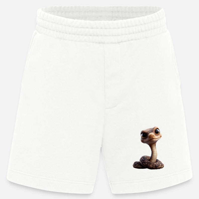 Schlange Python Kobra Klapperschlange Schlangen - Heavyweight Shorts - made by SPREAD  - OFF WHITE