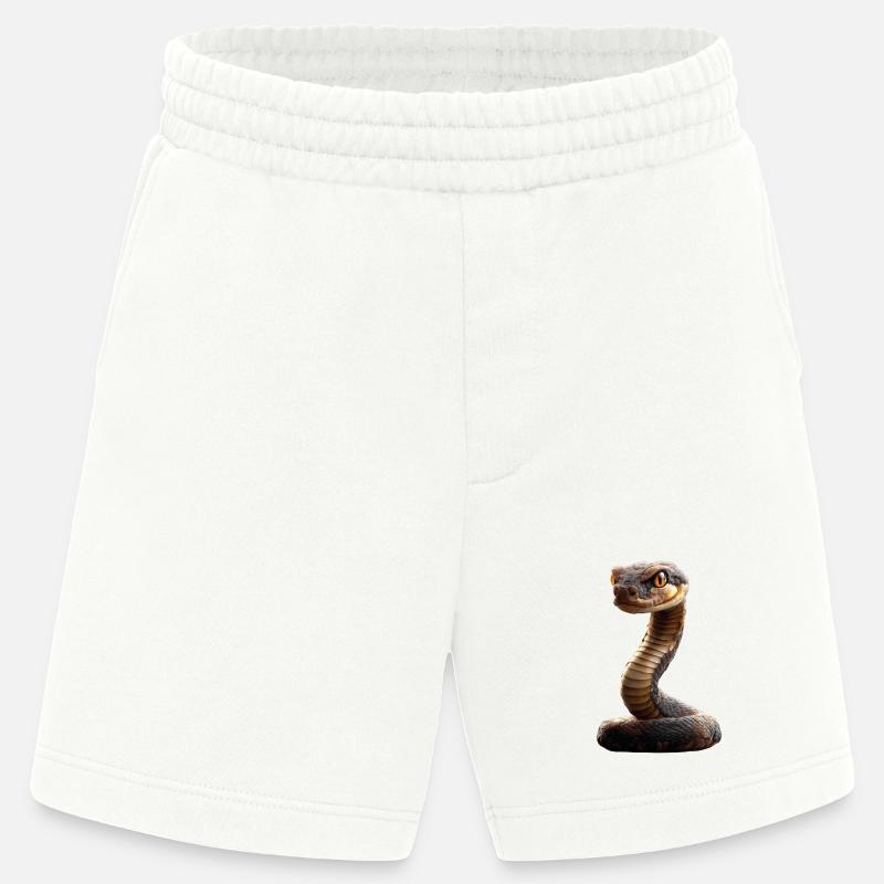 snake, python, cobra, rattlesnake, snakes - Heavyweight Shorts - made by SPREAD  - OFF WHITE