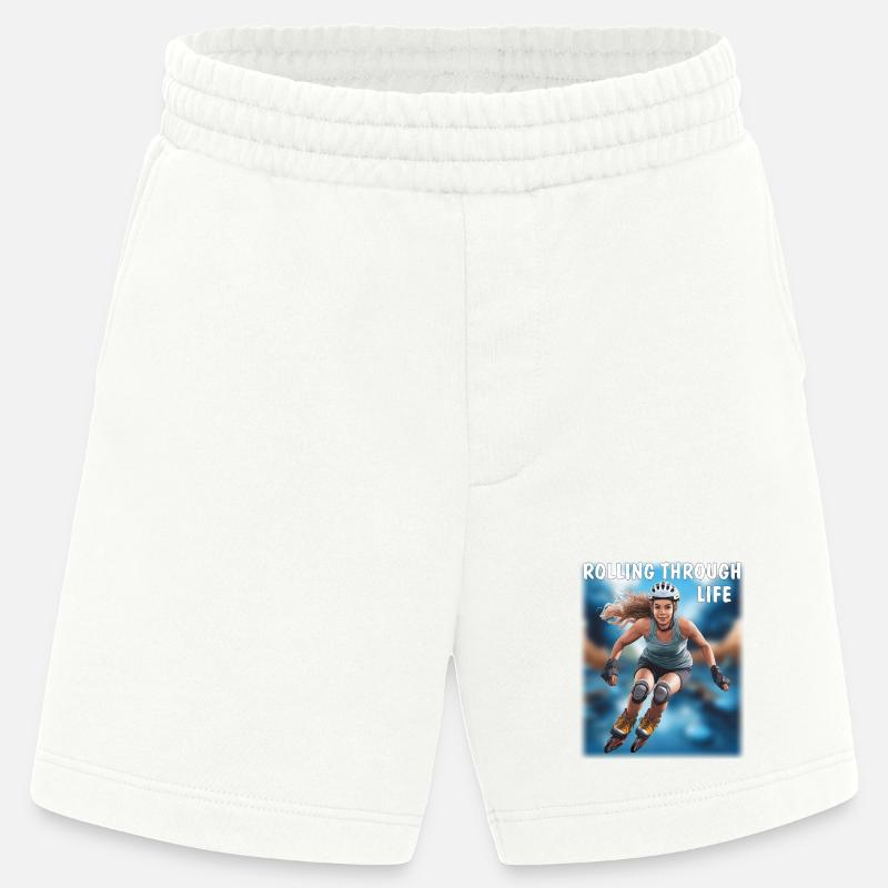 FRAU Rollschuhe ROLLING THROUGH LIFE - Heavyweight Shorts - made by SPREAD  - OFF WHITE