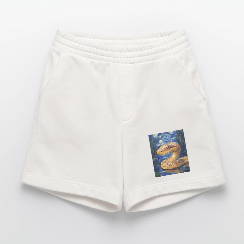 Snake Python Van Gogh Style Starry Night Heavyweight Shorts - made by SPREAD 