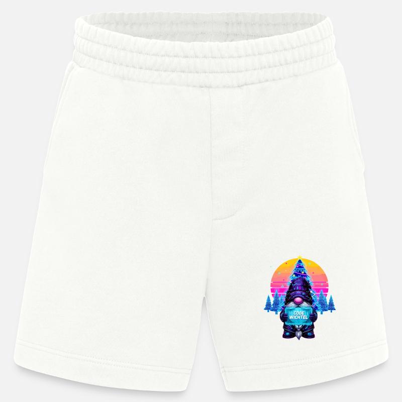Cyberpunk Code Wichtel - Synthwave Xmas Nerd - Heavyweight Shorts - made by SPREAD  - OFF WHITE