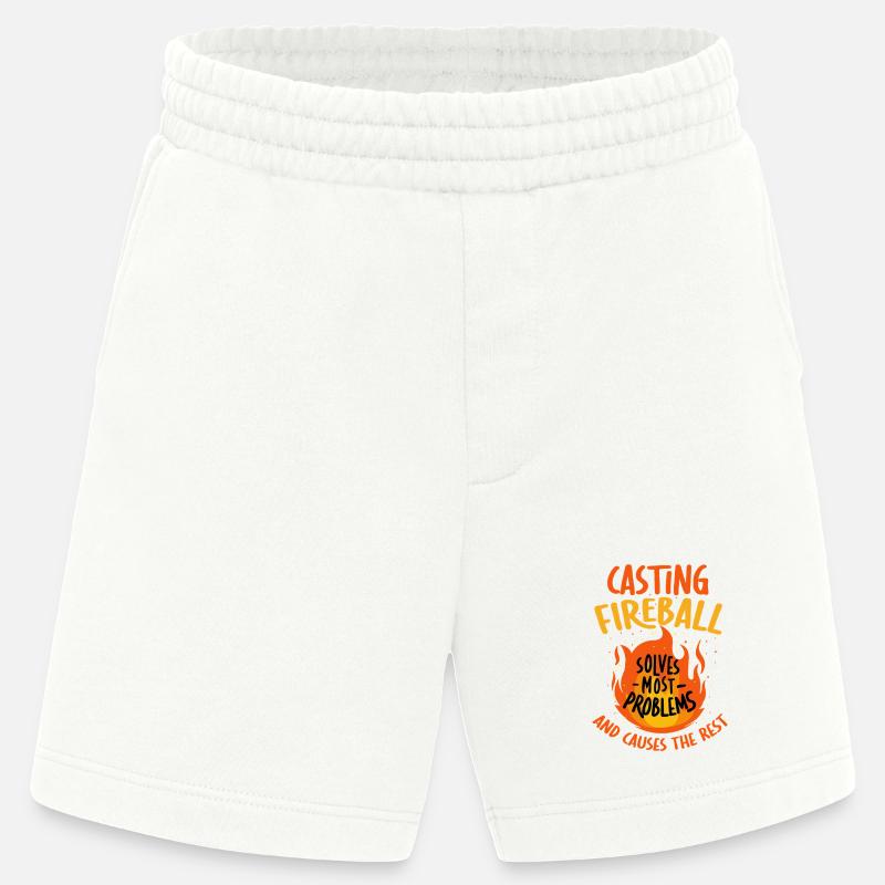 Casting Fireball Solves Problems RPG Gaming  - Heavyweight Shorts - made by SPREAD  - OFF WHITE