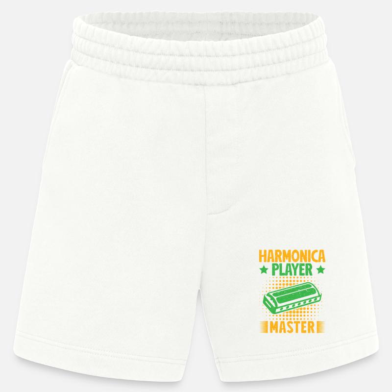 Funny Harmonica Player Master Harmonica - Heavyweight Shorts - made by SPREAD  - OFF WHITE