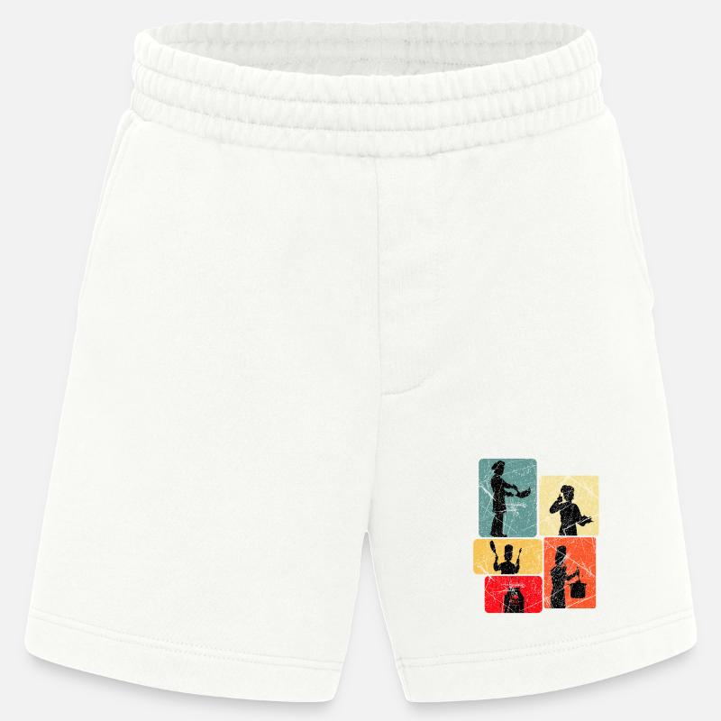Küchenhelden Silhouetten Muster - Heavyweight Shorts - made by SPREAD  - OFF WHITE