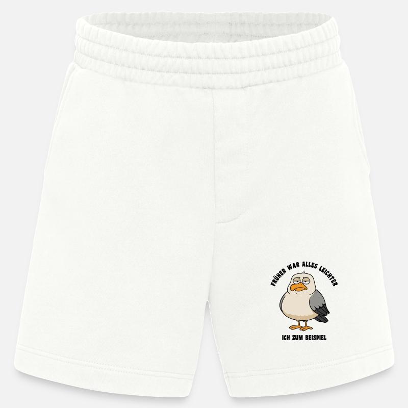Früher war alles leichter - Möwe Spruch - Heavyweight Shorts - made by SPREAD  - OFF WHITE