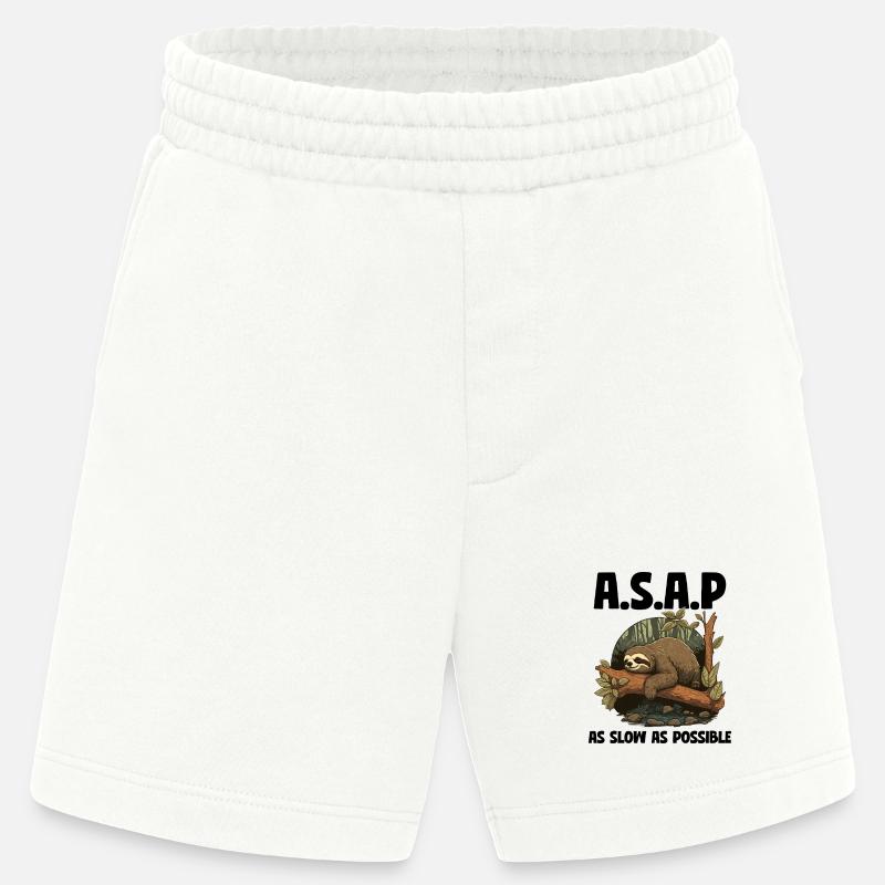 Sloth ASAP As Slow As Possible - Heavyweight Shorts - made by SPREAD  - OFF WHITE