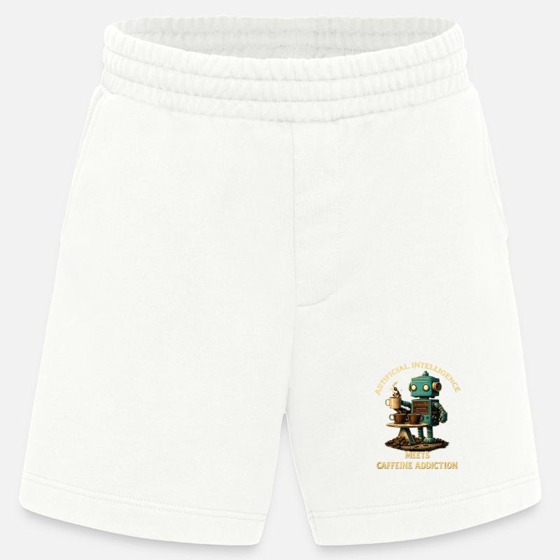 Coffee Robot – Artificial Intelligence Meets Koff - Heavyweight Shorts - made by SPREAD - OFF WHITE