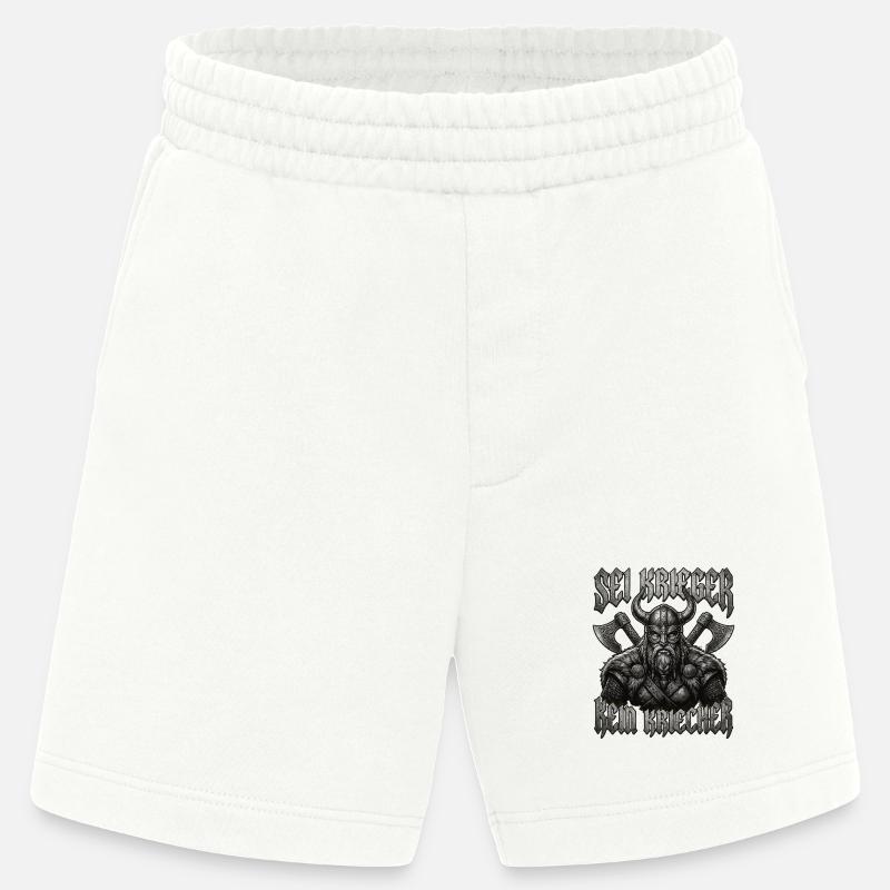 Sei Krieger kein Kriecher Wikinger Bart - Heavyweight Shorts - made by SPREAD  - OFF WHITE