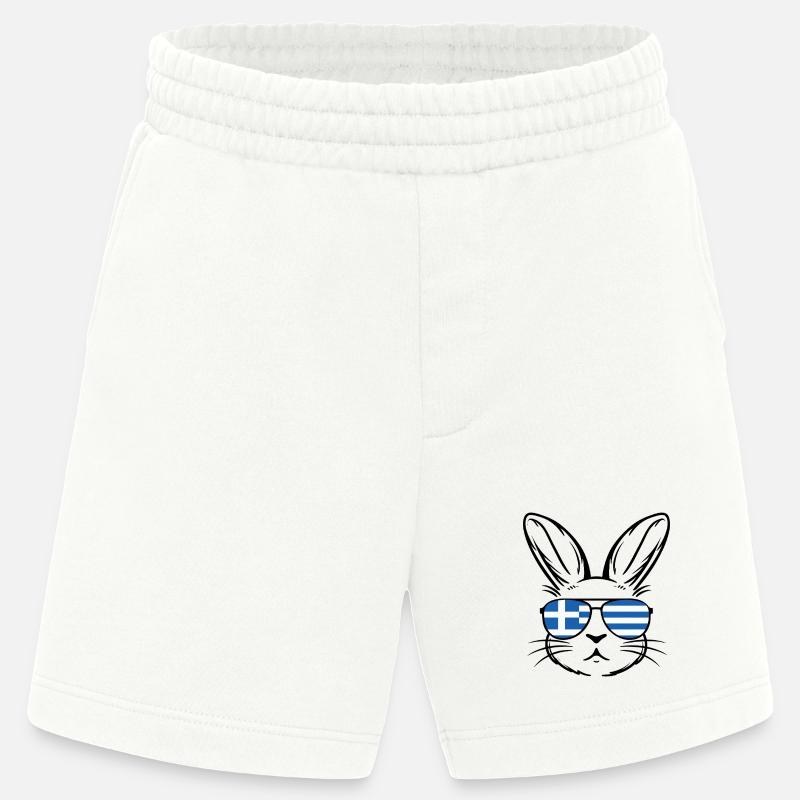 Greek Easter Greek Flag Easter Bunny - Heavyweight Shorts - made by SPREAD  - OFF WHITE