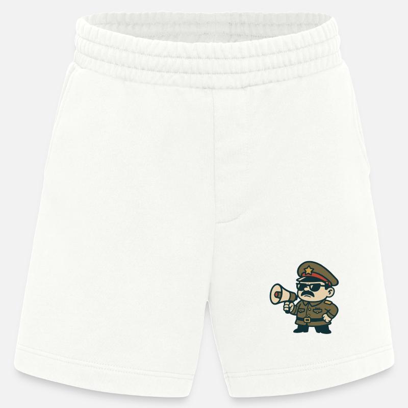 Retro Sergeant Megaphone - Heavyweight Shorts - made by SPREAD - OFF WHITE