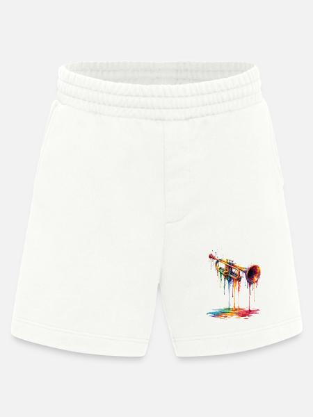 Trumpet with dripping paint - Heavyweight Shorts - made by SPREAD - OFF WHITE