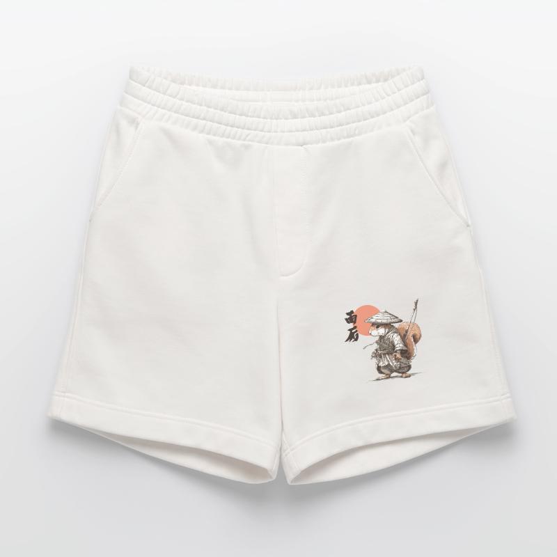 Samurai Squirrel under Red Sun Heavyweight Shorts - made by SPREAD 