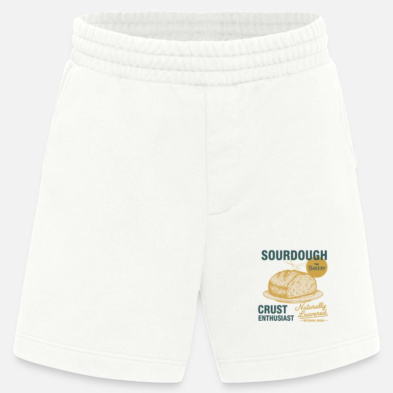 Sourdough Crust Enthusiast Bread Baking Baker - Heavyweight Shorts - made by SPREAD - OFF WHITE