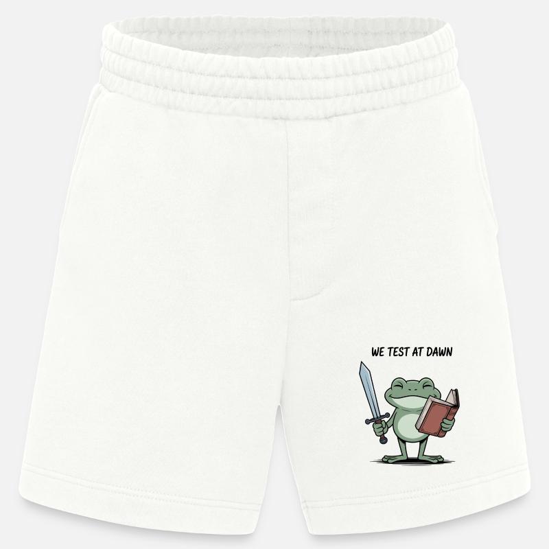 Dawn Quest Frog: Sword & Scroll - Heavyweight Shorts - made by SPREAD - OFF WHITE