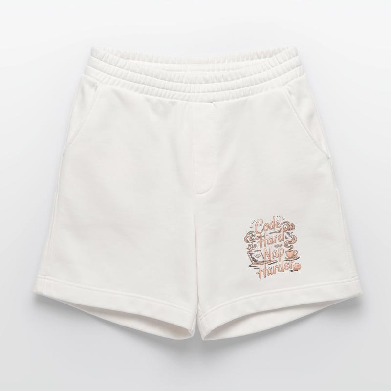 Remote Developer Code Hard Nap Harder Remote Coder Heavyweight Shorts - made by SPREAD 