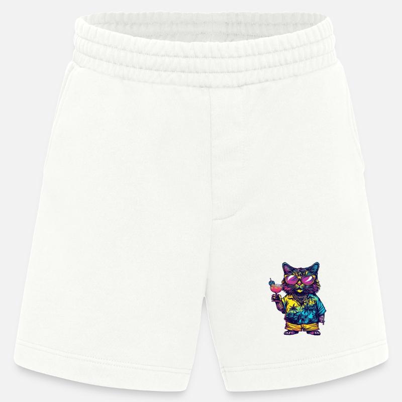 Cat Comic Summer - Heavyweight Shorts - made by SPREAD  - OFF WHITE