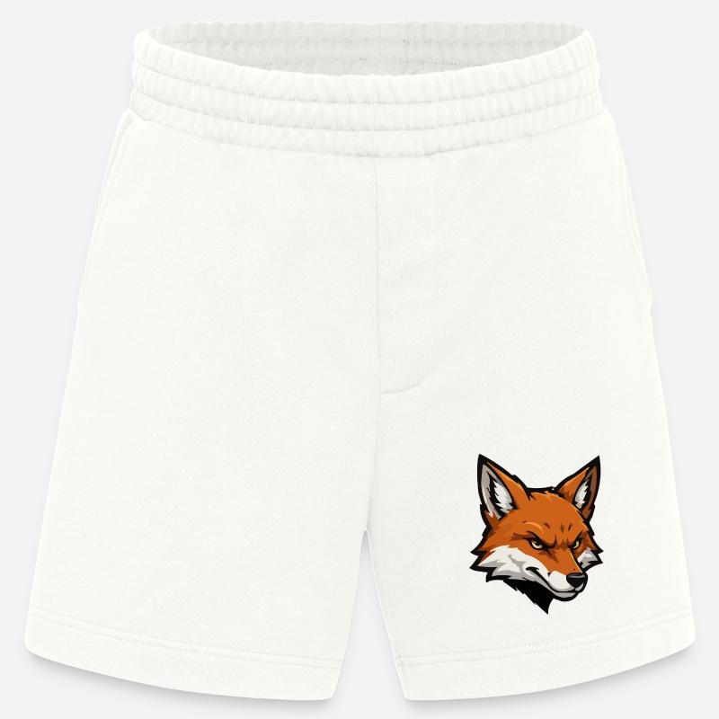 Fox head vector illustration - Heavyweight Shorts - made by SPREAD  - OFF WHITE