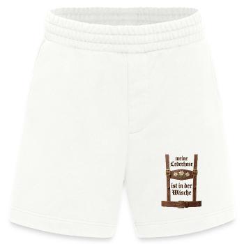 Meine Lederhose ist in der Wäsche Bayern Sprüche - Heavyweight Shorts - made by SPREAD  - OFF WHITE - Vorne