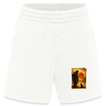 Samurai Bigfoot, Japanisch Grafik, Schwarze Katze - Heavyweight Shorts - made by SPREAD  - OFF WHITE - Vorne