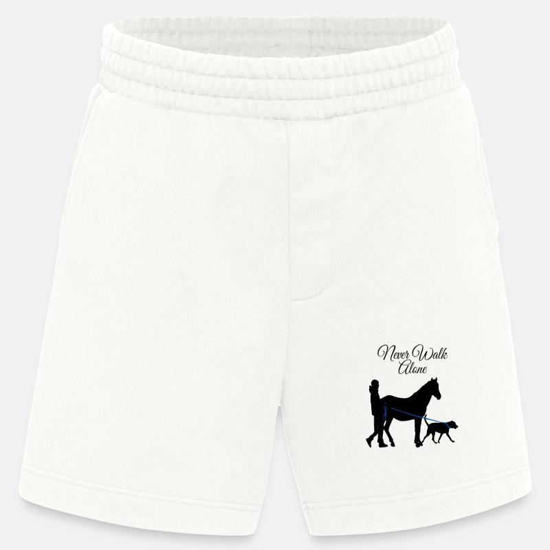 Never Walk Alone Hund Pferd - Heavyweight Shorts - made by SPREAD - OFF WHITE