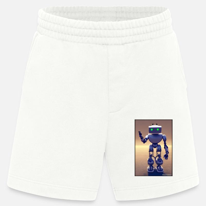 Robot Future Technology Science Android - Short bio épais fabriqué en UE - OFF WHITE