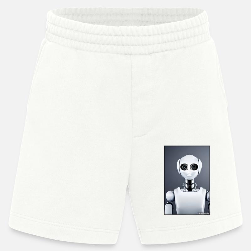 Robot Future Technology Science Android - Heavyweight Shorts - made by SPREAD  - OFF WHITE
