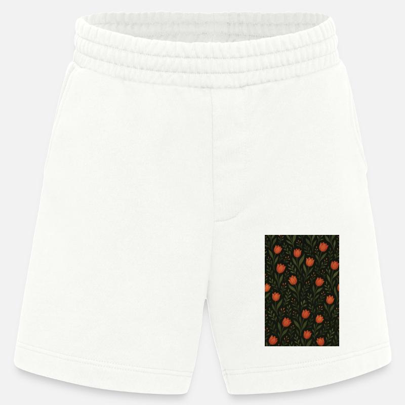 Tulip Pattern - Heavyweight Shorts - made by SPREAD  - OFF WHITE