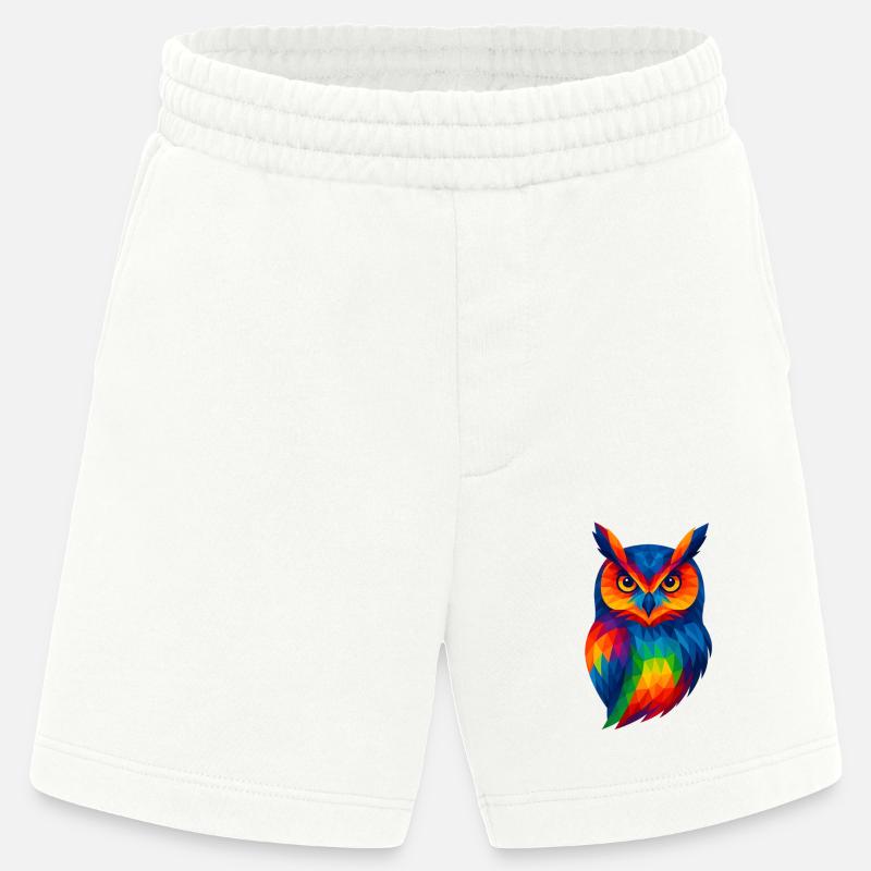 WPAP Stil Tiere - Eule - Heavyweight Shorts - made by SPREAD - OFF WHITE