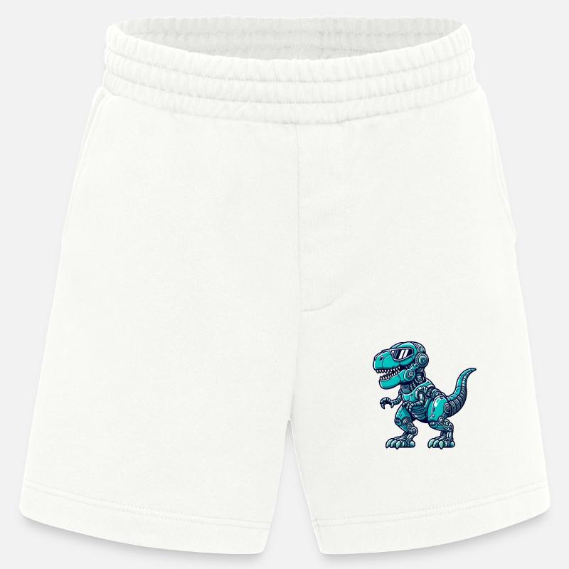 T-Rex Cyborg Dinosaurier - Heavyweight Shorts - made by SPREAD - OFF WHITE