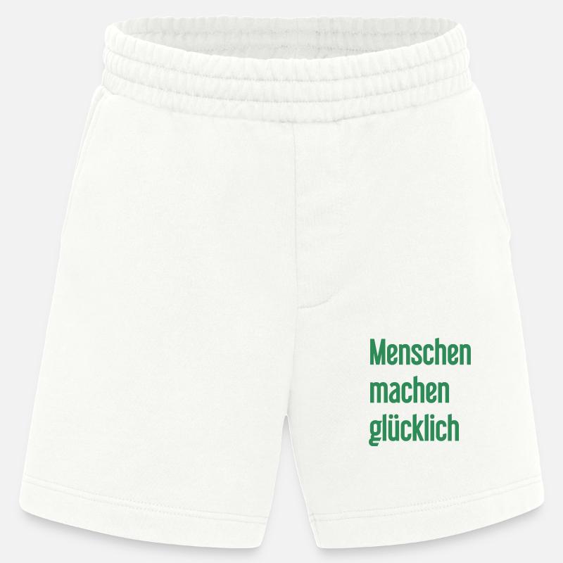 Menschen machen glücklich – Positives Statement - Heavyweight Shorts - made by SPREAD  - OFF WHITE