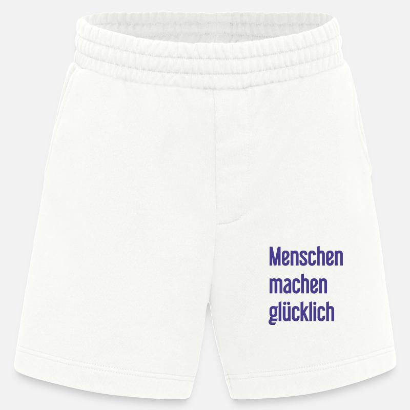 Menschen machen glücklich – Positives Statement - Heavyweight Shorts - made by SPREAD  - OFF WHITE