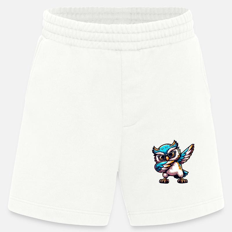 Coole Eule Dabbing Comic Süß - Heavyweight Shorts - made by SPREAD - OFF WHITE
