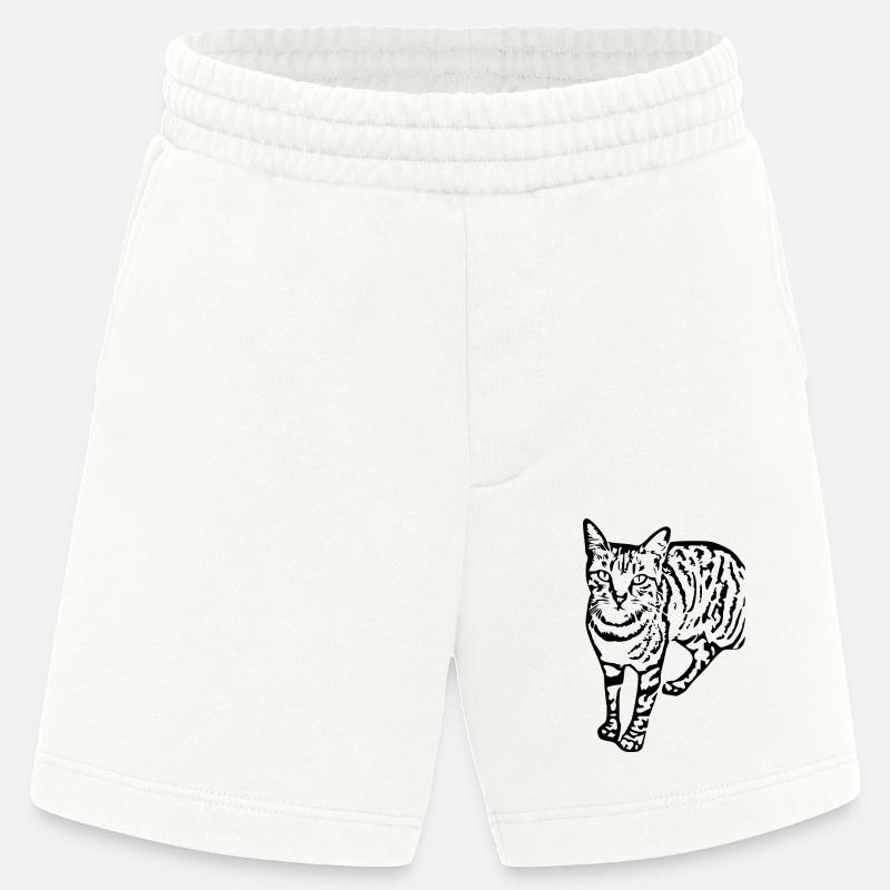 chat noir chat chaton doux cadeau de Noël - Short bio épais fabriqué en UE - OFF WHITE