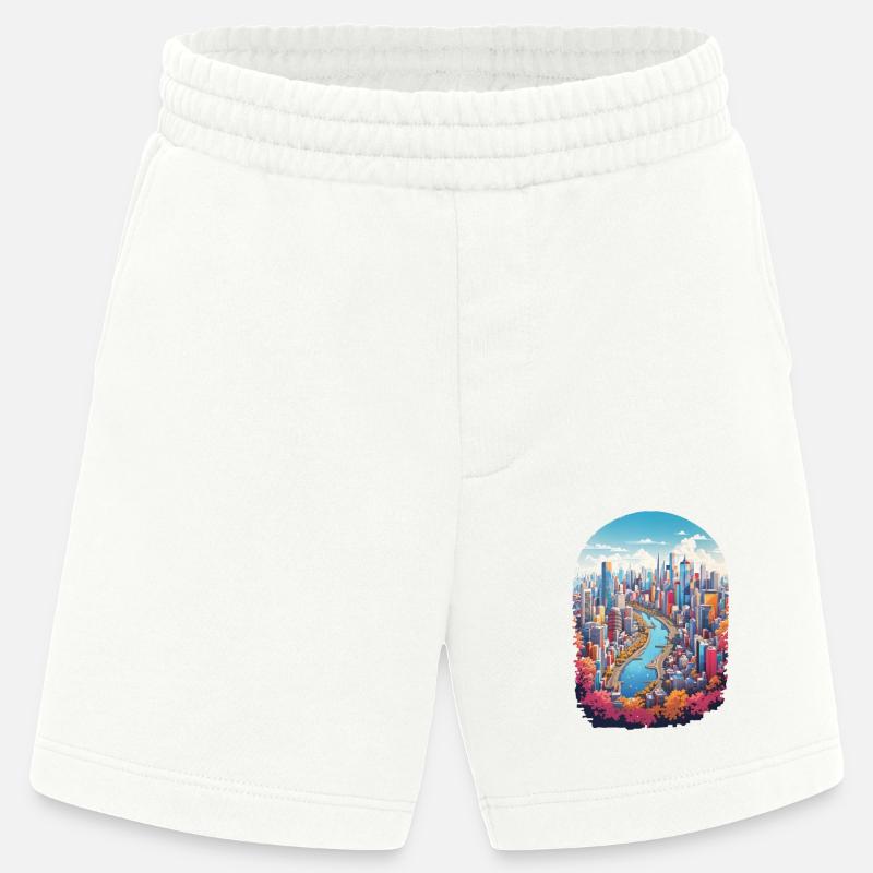 Stadt Landschaft - Heavyweight Shorts - made by SPREAD  - OFF WHITE