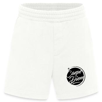 Vintage-Namensschild Carpe Diem - Schwarze Version - Heavyweight Shorts - made by SPREAD  - OFF WHITE - Vorne