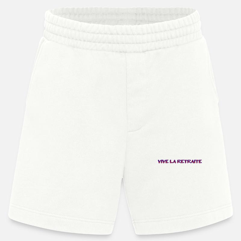 RETRAITE. RETRAITE. RETRAITEE. RETRAITE - Short bio épais fabriqué en UE - OFF WHITE