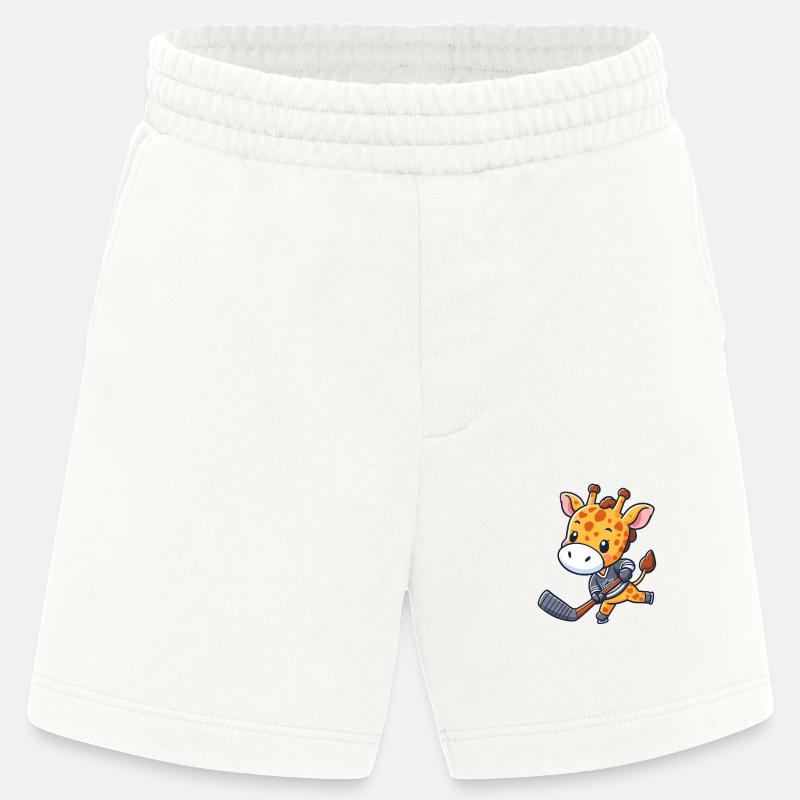 Giraffe als Eishockeyspieler - Heavyweight Shorts - made by SPREAD  - OFF WHITE