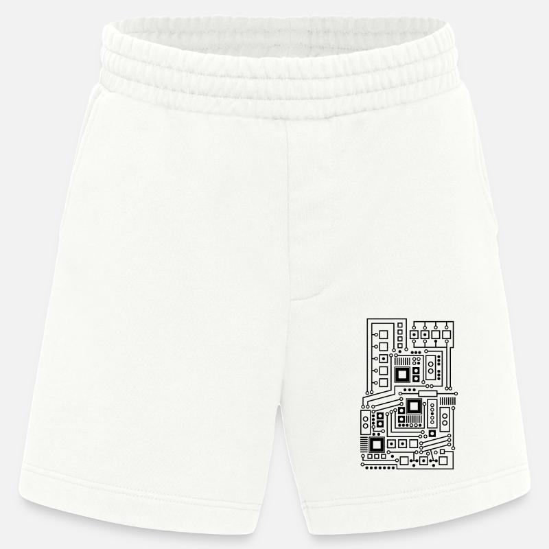 Platine Muster Technik Nerd - Heavyweight Shorts - made by SPREAD  - OFF WHITE