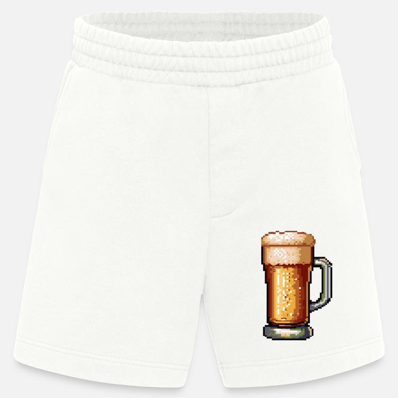 Bierkrug Pixel Bier - Heavyweight Shorts - made by SPREAD  - OFF WHITE