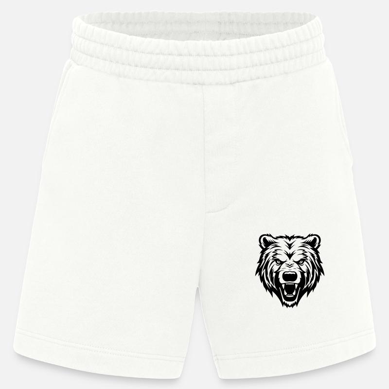 Grizzly Bär Kopf - Heavyweight Shorts - made by SPREAD - OFF WHITE