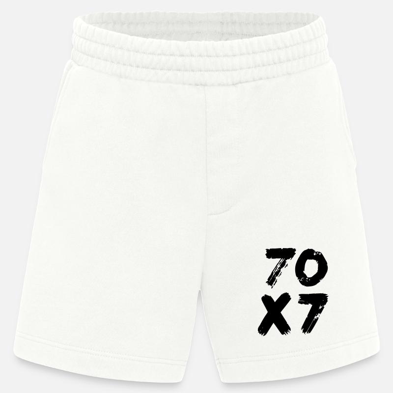 70x7: Unendliche Vergebung - Matthäus-Evangelium - Heavyweight Shorts - made by SPREAD  - OFF WHITE