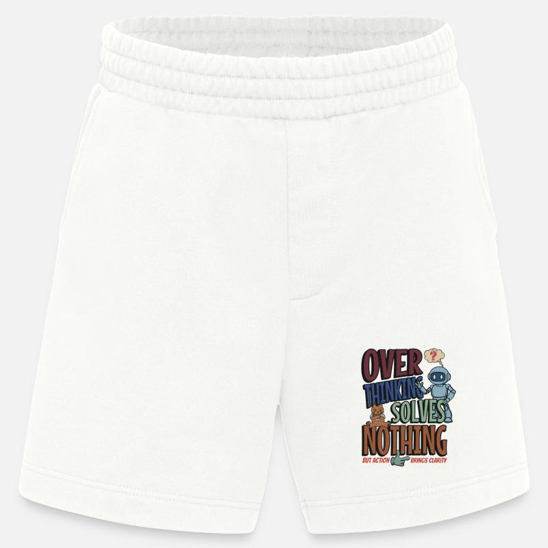 Over Thinking Solves Nothing - Heavyweight Shorts - made by SPREAD  - OFF WHITE