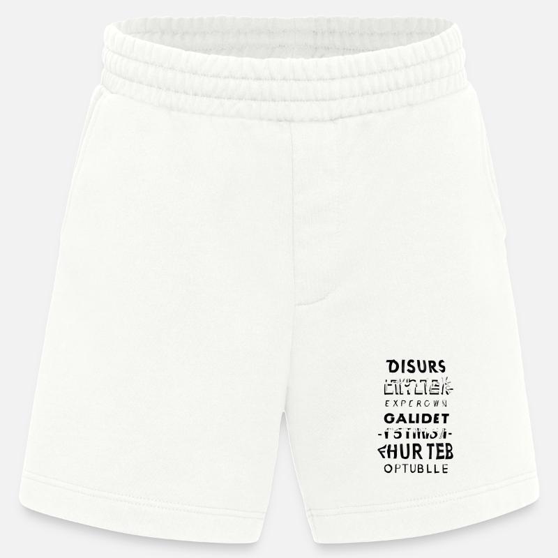 Cascade de texte buggé - Short bio épais fabriqué en UE - OFF WHITE